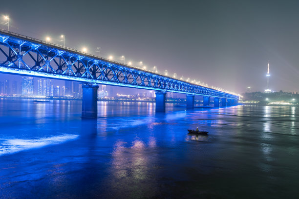 武汉长江大桥夜景