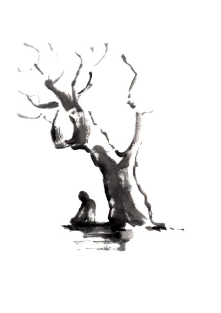 佛禅道意境水墨