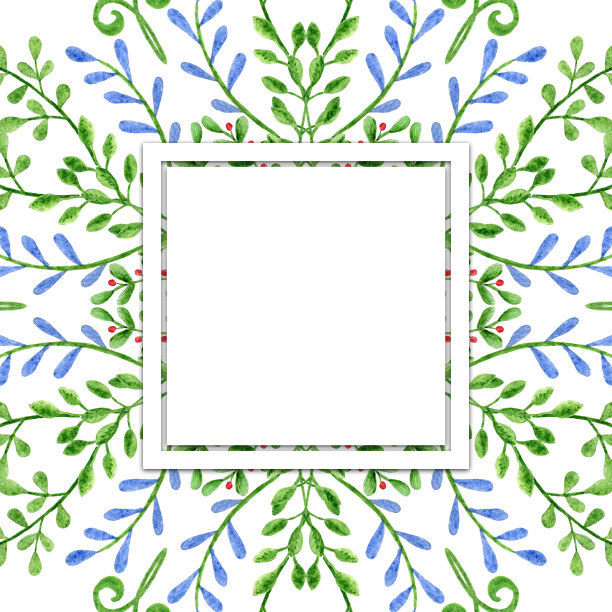 精美紫色绿色圆形花纹图案