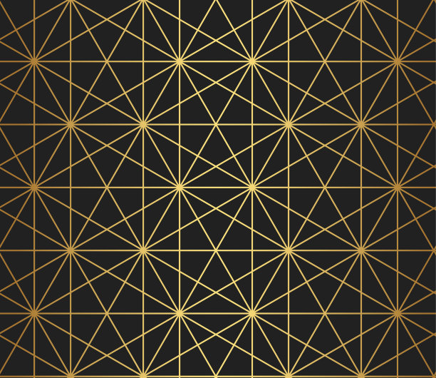 金色几何线条无缝图案