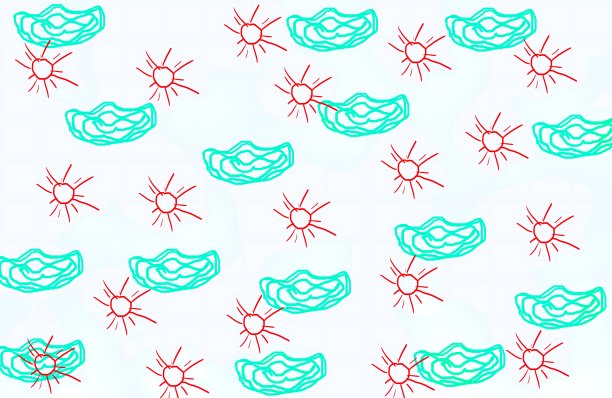 蓝白花卉蝴蝶图案素材