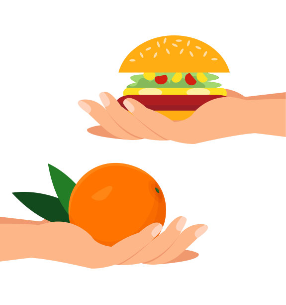 橙色的西式快餐汉堡海报