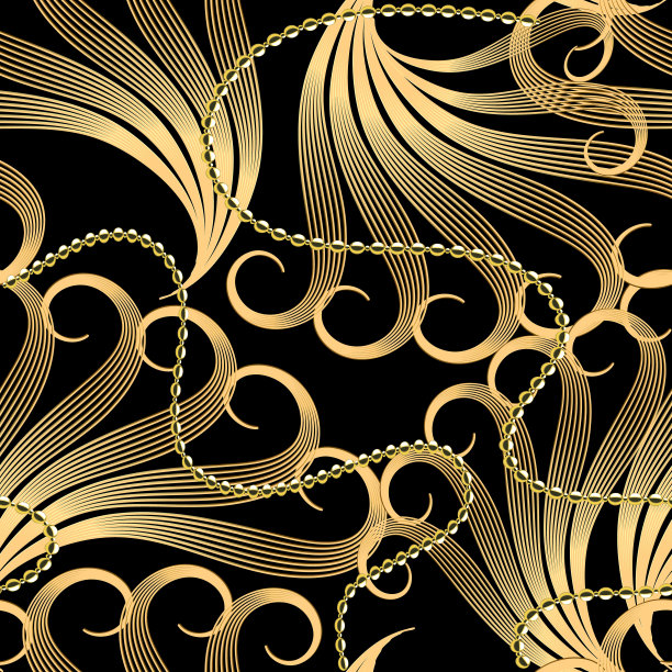 金色花纹底纹抽象线条