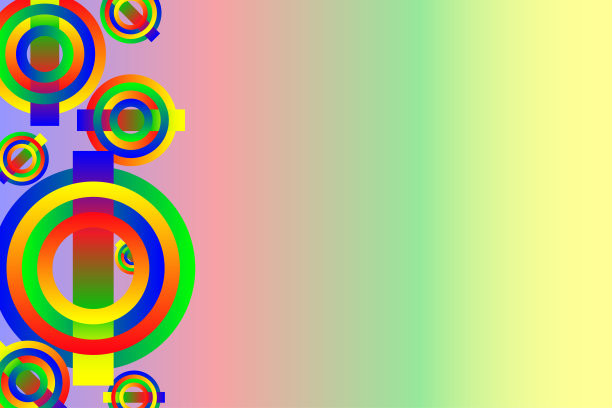 绿黄渐变圆形花纹图案