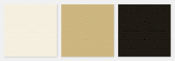 金色几何线条无缝图案