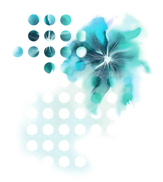 精美蓝绿色圆形花纹图案