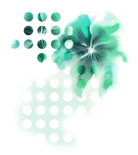 精美蓝绿色圆形花纹图案