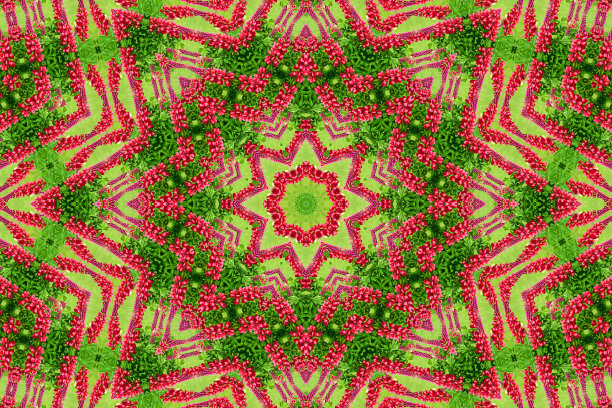 多彩几何花卉拼接图案