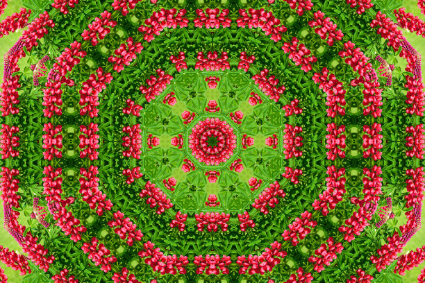 多彩几何花卉拼接图案