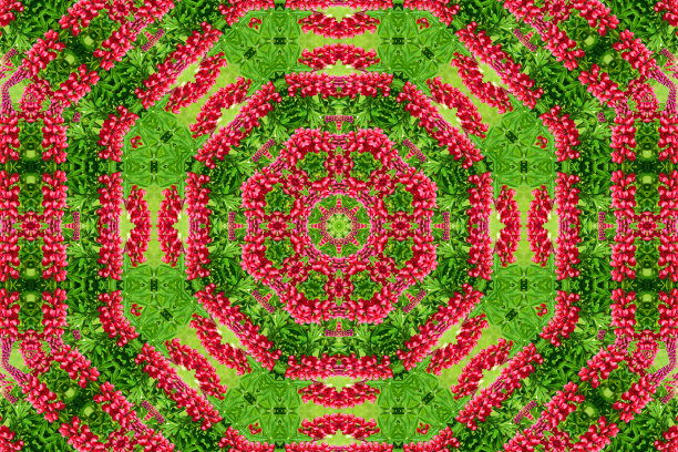 多彩几何花卉拼接图案