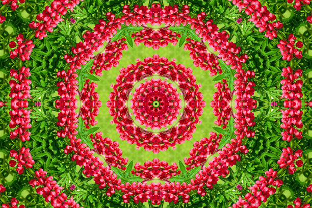 多彩几何花卉拼接图案