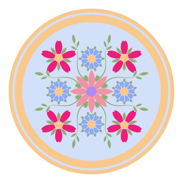 花卉图案精美陶瓷餐盘