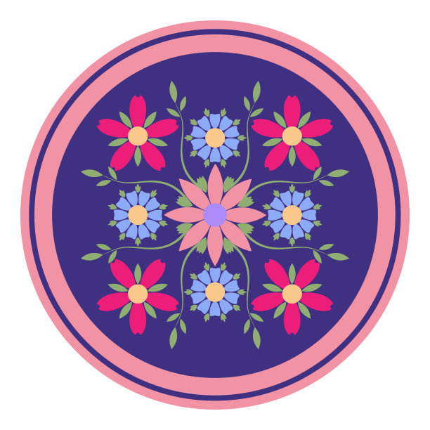 花卉图案精美陶瓷餐盘