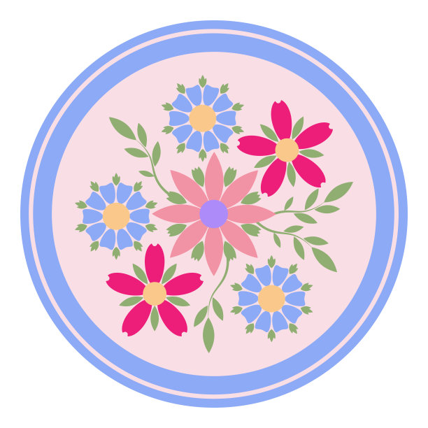 花卉图案精美陶瓷餐盘