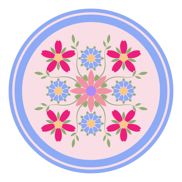 花卉图案精美陶瓷餐盘