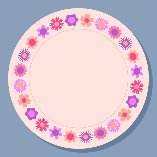 花卉图案精美陶瓷餐盘