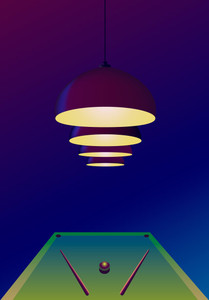 深色台球海报撞球