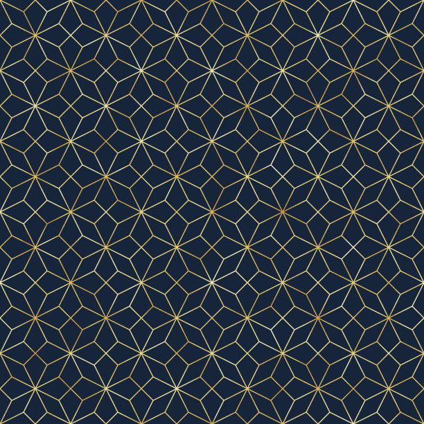 金色几何线条无缝图案