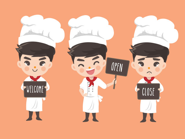 卡通可爱小男孩厨师