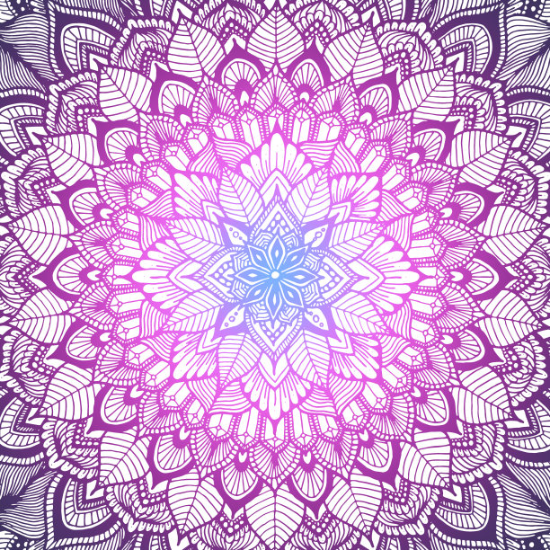 精美圆形渐变花纹图案