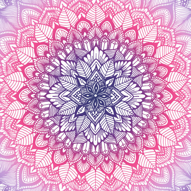 精美圆形渐变花纹图案