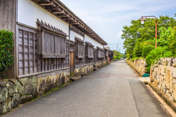 日本传统风格的建筑街道