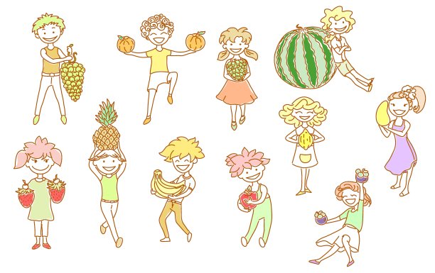 卡通芒果,水果女孩,芒果女孩
