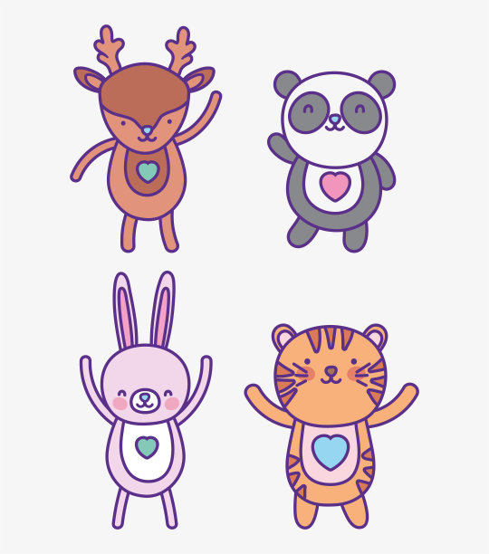 卡通,熊猫,绘画插图