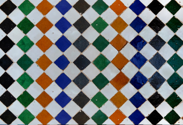 蓝调几何图案无缝背景