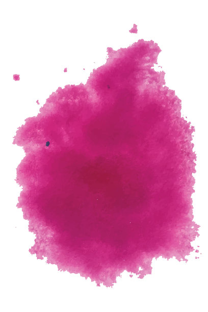 紫粉色水彩水墨画