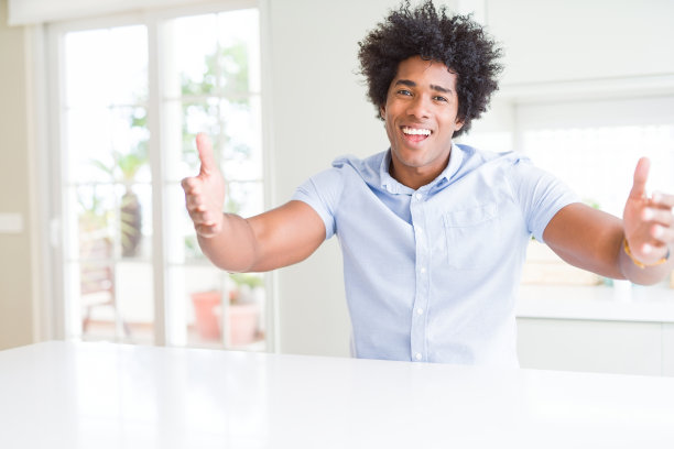 友善姿态张开双手微笑迎接你