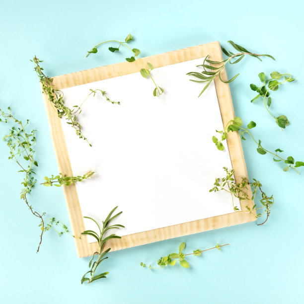 清新绿色方块背景图案