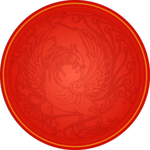 金红色凤凰插画