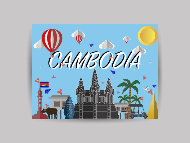 柬埔寨吴哥旅游海报