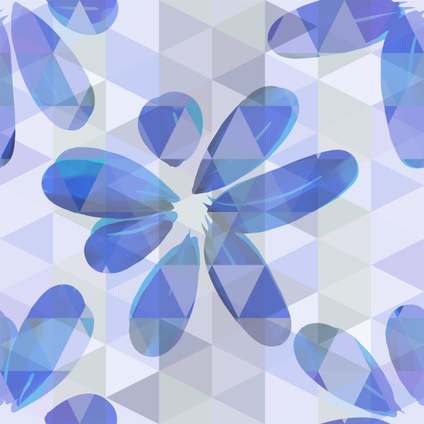 紫蓝几何花纹无缝图案