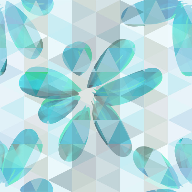 紫蓝几何花纹无缝图案