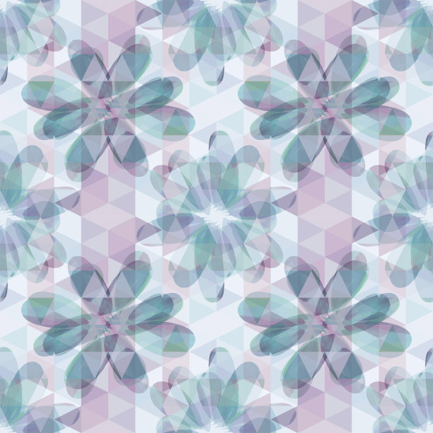 紫蓝几何花纹无缝图案