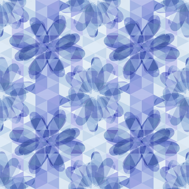 紫蓝几何花纹无缝图案