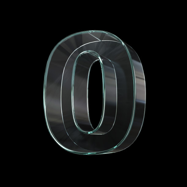 透明玻璃字母数字