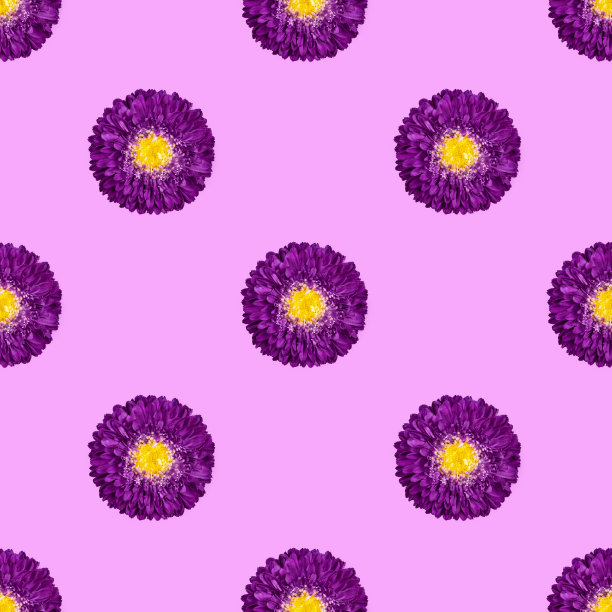 多彩几何花卉拼接图案