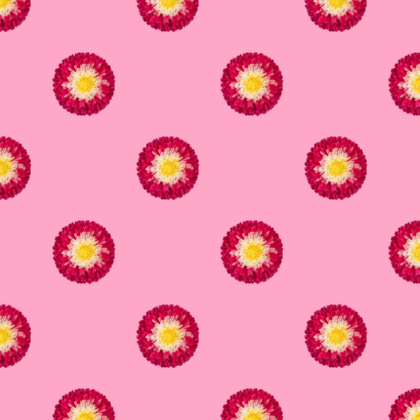 多彩几何花卉拼接图案