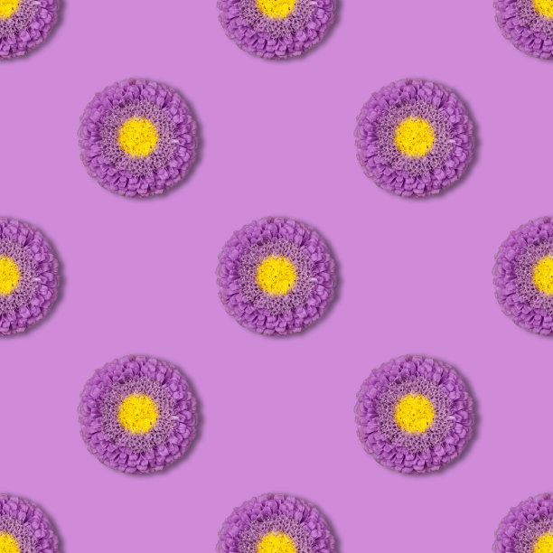 多彩几何花卉拼接图案