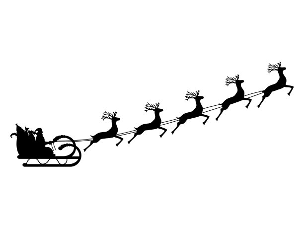 圣诞驯鹿与有趣的礼物矢量插画