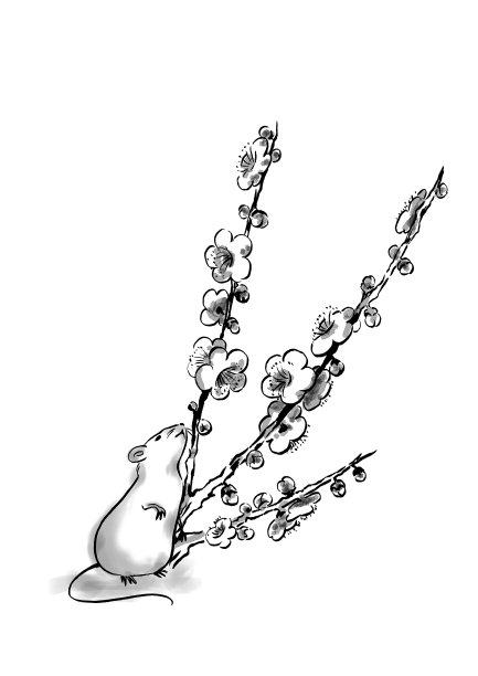 春夏秋冬水墨画