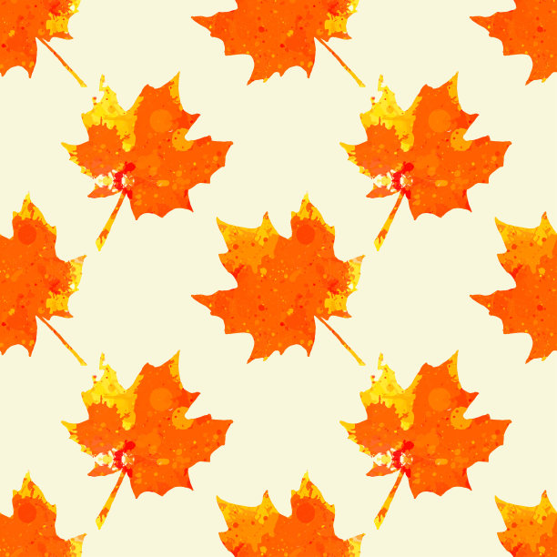 多彩枫叶无缝图案矢量背景
