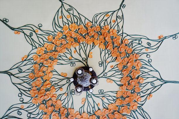 绿色精美圆形花纹图案