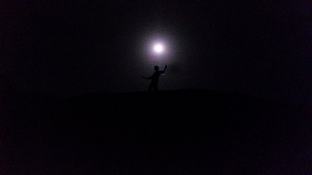 月亮,剪影,星星