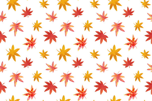 多彩秋季枫叶无缝图案