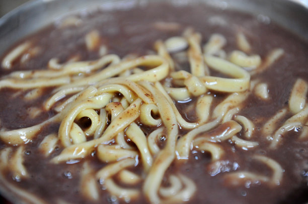 菜豆面汤切片食物