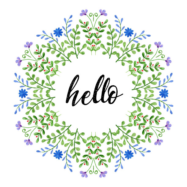 精美紫色绿色圆形花纹图案